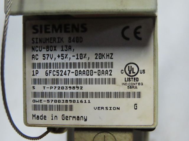 SIEMENS MAKE SINUMERIK 840D NCU BOX ,13A,AC57V TYPE:  6FC5247-0AA00-0AA3