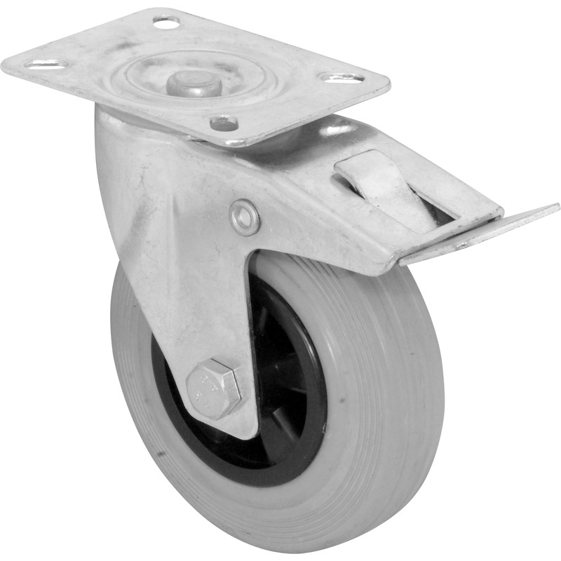 WHEEL CASTOR 100 X 50MM SWIVEL, , WITH BRAKE