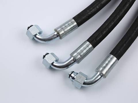 HYDRAULIC SPRING HOSE PIPE (3/8 X 3/8 90 DEGREE BENT ONE SIDE)