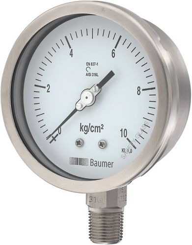 PRESSURE GAUGE, MODEL-  ADD2: D.2.2BM, RANGE- 0 TO 400KG/CM2, MAKE-BAUMER