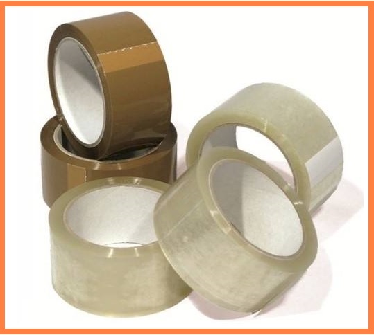BROWN TAPE/Transparent Tape 48 x 65 mtr, 55 micron recycle symbol printed on tape as per norm